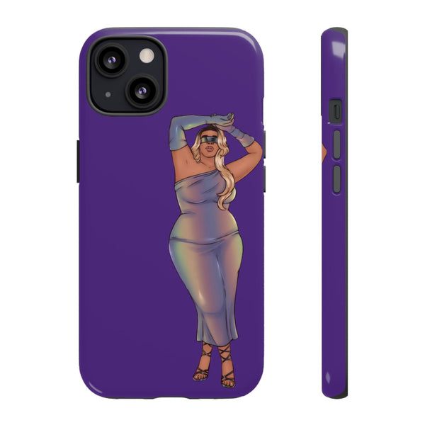 Tough Phone Cases - Show Off Your Fluff Collection with Plus Size Model Tazah Phone Case Printify iPhone 13 Glossy 