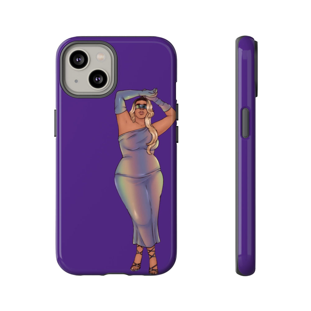 Tough Phone Cases - Show Off Your Fluff Collection with Plus Size Model Tazah Phone Case Printify iPhone 14 Glossy 