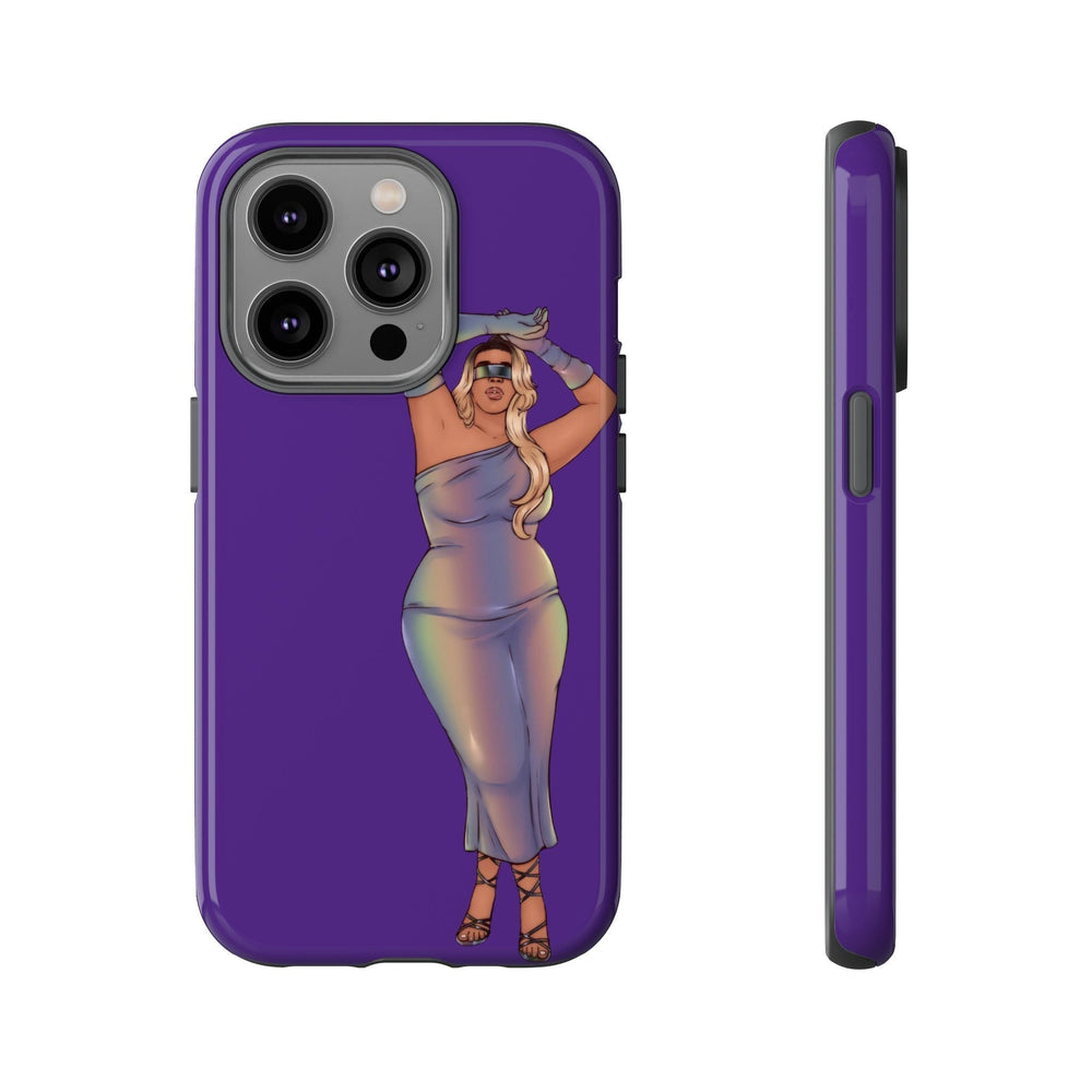 Tough Phone Cases - Show Off Your Fluff Collection with Plus Size Model Tazah Phone Case Printify iPhone 14 Pro Glossy 