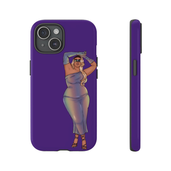 Tough Phone Cases - Show Off Your Fluff Collection with Plus Size Model Tazah Phone Case Printify iPhone 15 Glossy 