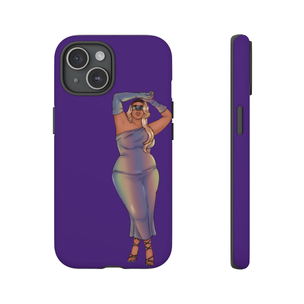 Tough Phone Cases - Show Off Your Fluff Collection with Plus Size Model Tazah Phone Case Printify iPhone 15 Matte 