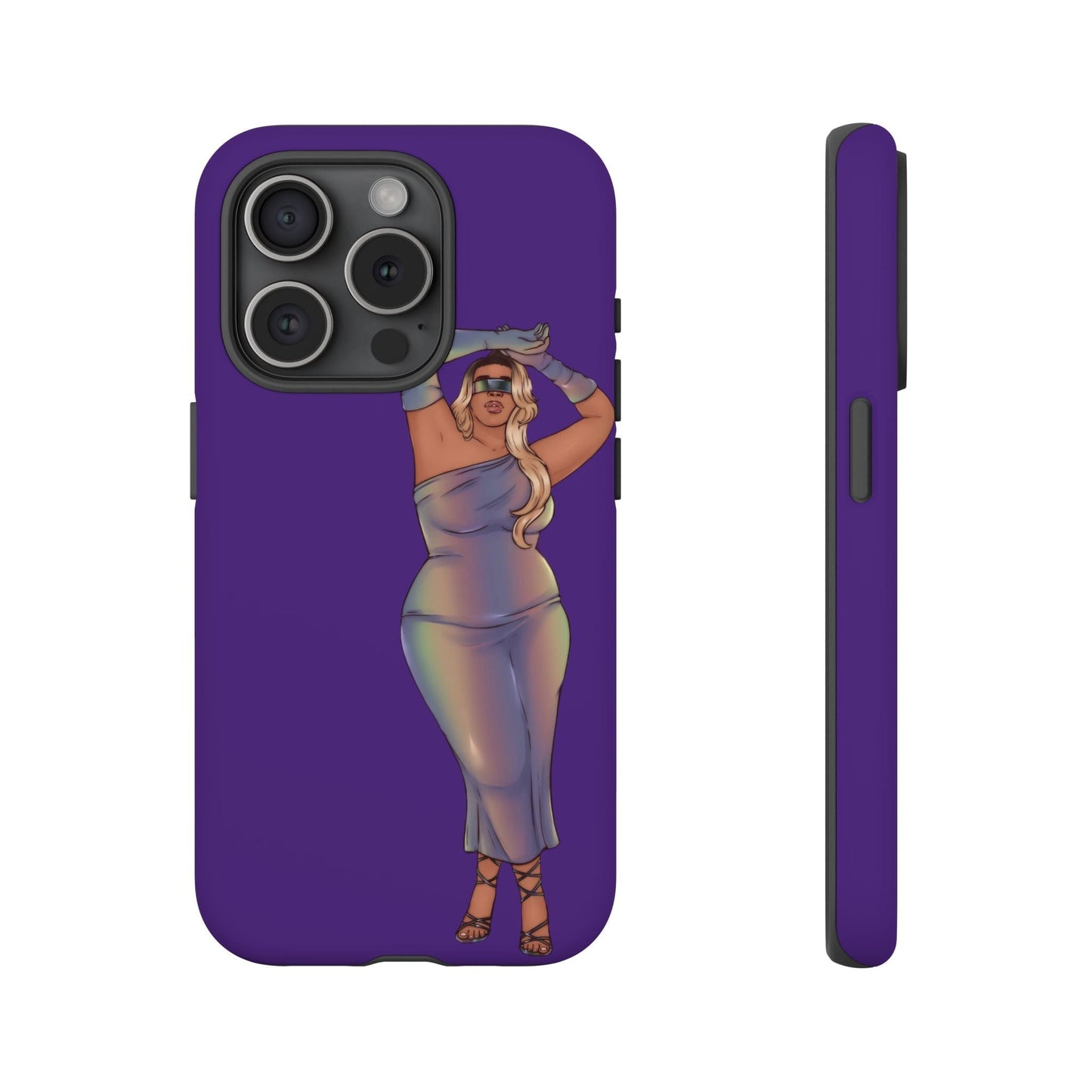 Tough Phone Cases - Show Off Your Fluff Collection with Plus Size Model Tazah Phone Case Printify iPhone 15 Pro Matte 