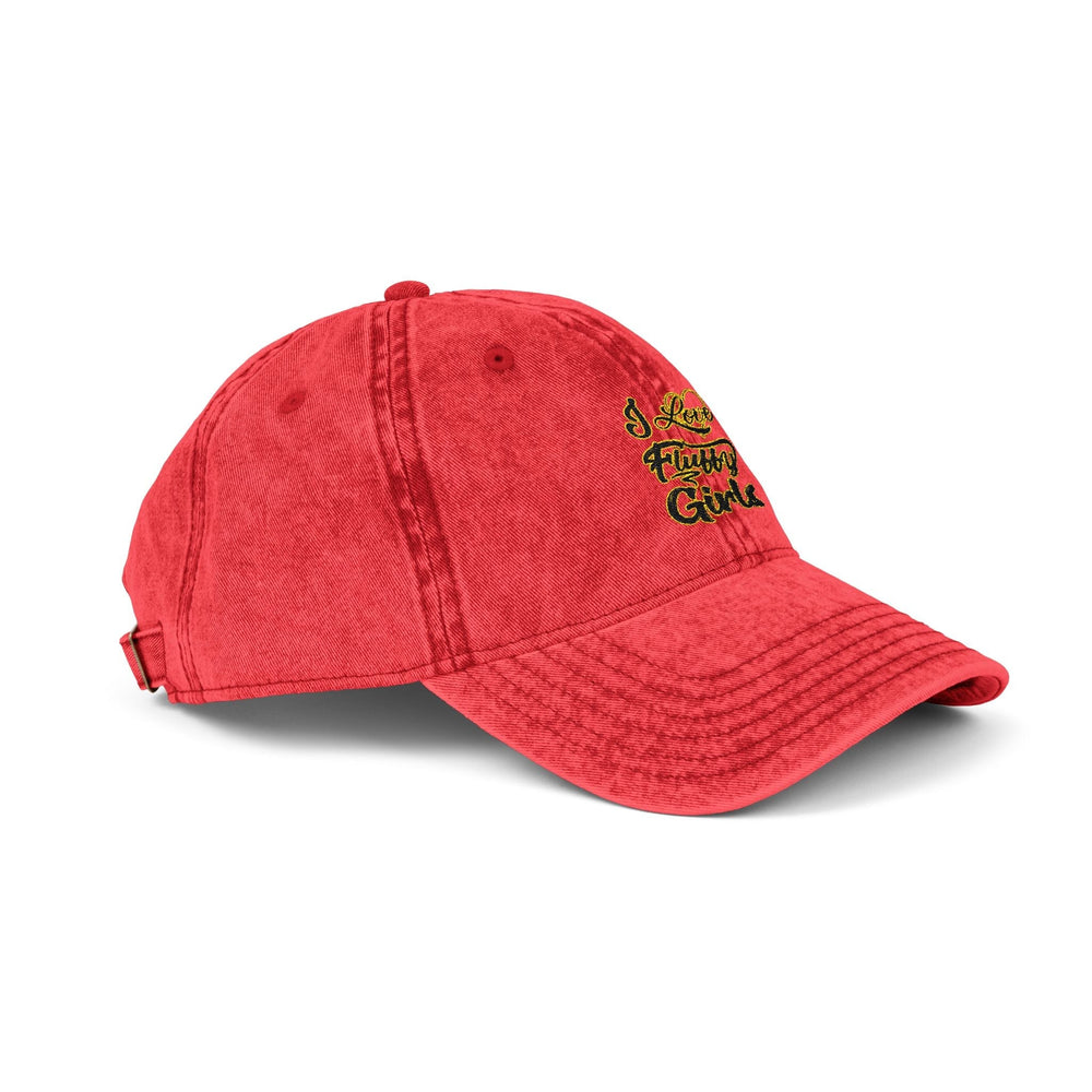 Vintage Embroidered Cap — I love Fluffy Girls Hats Printify 