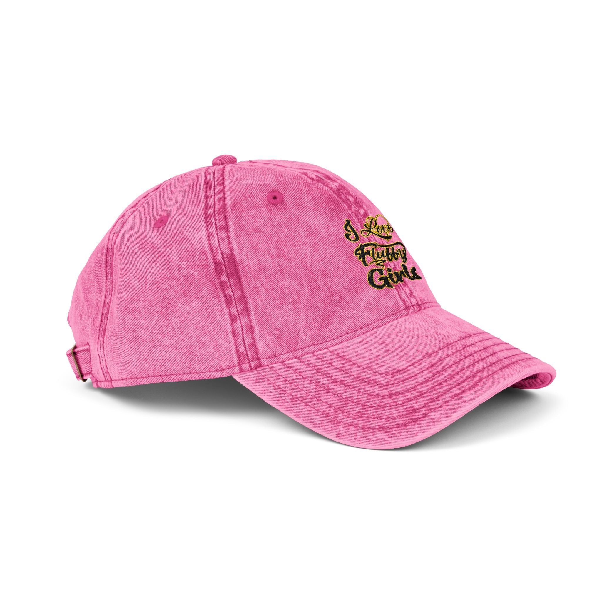 Vintage Embroidered Cap — I love Fluffy Girls Hats Printify 