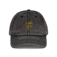 Vintage Embroidered Cap — I love Fluffy Girls Hats Printify One size Black 