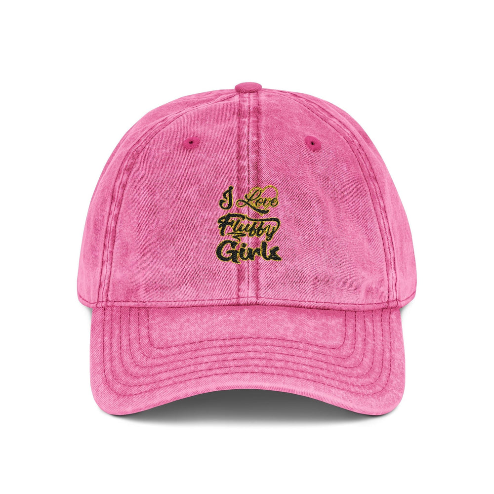 Vintage Embroidered Cap — I love Fluffy Girls Hats Printify One size Pink 