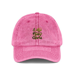 Vintage Embroidered Cap — I love Fluffy Girls Hats Printify One size Pink 