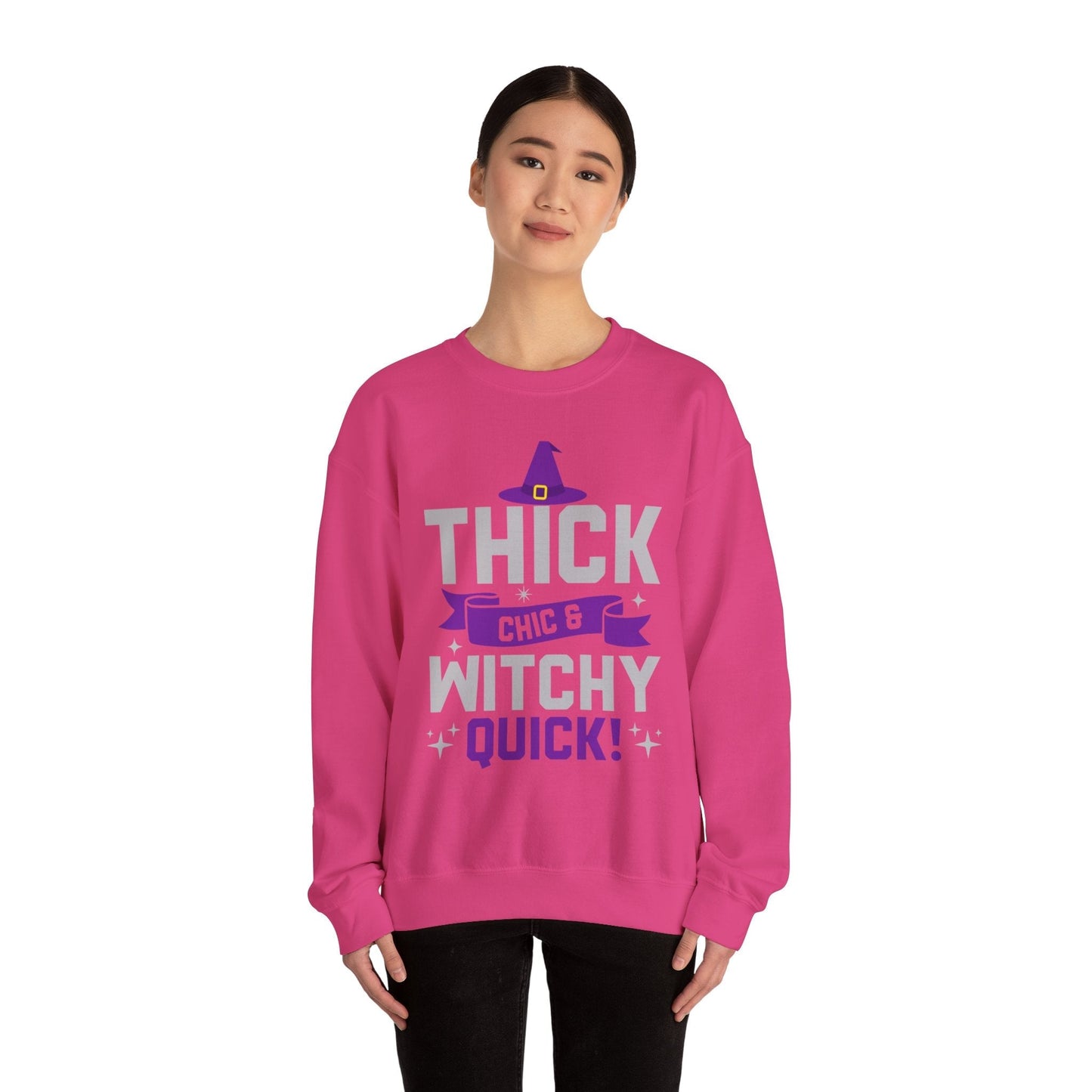 Witchy Chic Crewneck Sweatshirt - Limited Edition Halloween Design Sweatshirt Printify 