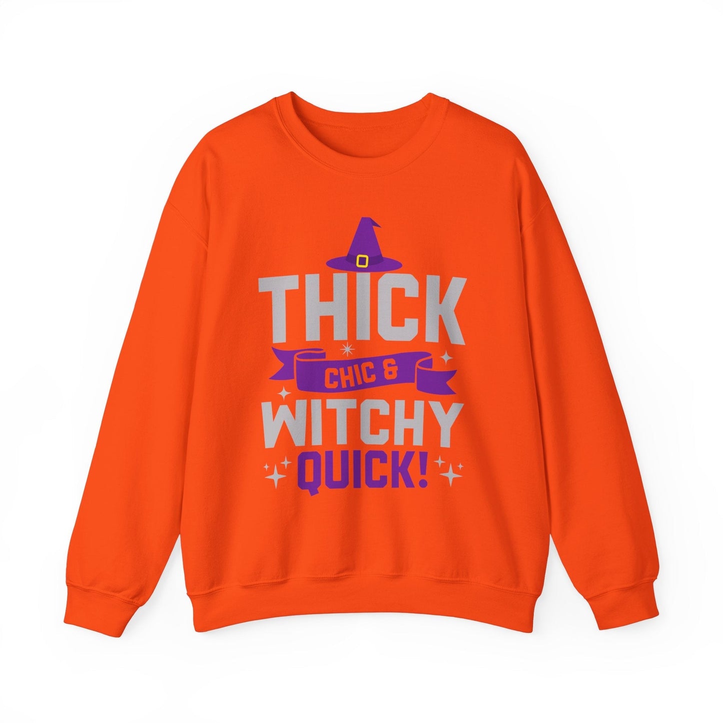 Witchy Chic Crewneck Sweatshirt - Limited Edition Halloween Design Sweatshirt Printify Orange S 