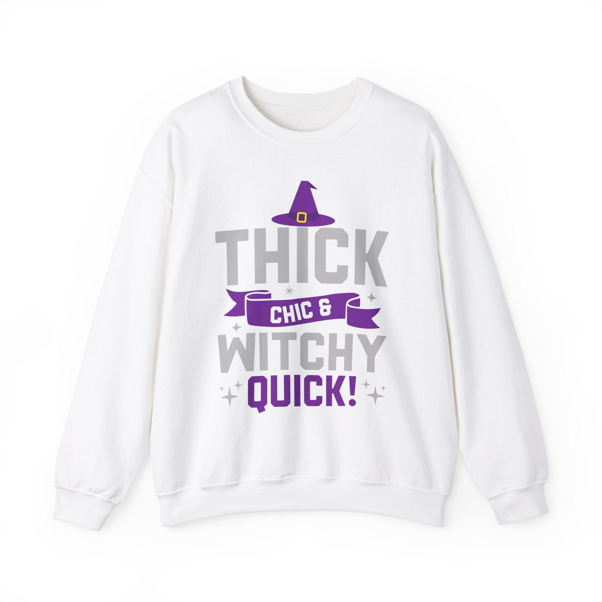 Witchy Chic Crewneck Sweatshirt - Limited Edition Halloween Design Sweatshirt Printify White S 