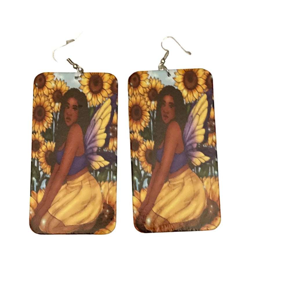 Wooden Fairy Earrings My Beautiful Fluff 
