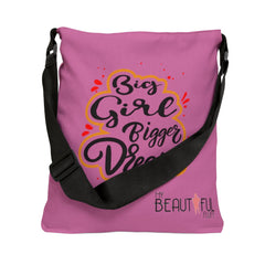 Big Girl Bigger Dream Adjustable Zipper Tote Bag Bags Printify 