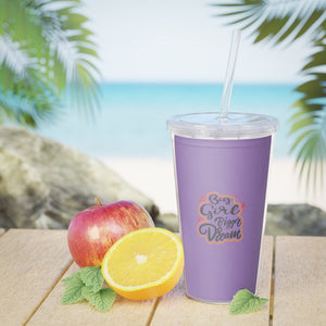 Big Girl Bigger Dream Plastic Tumbler with Straw Mug Printify 