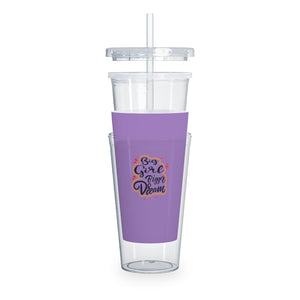 Big Girl Bigger Dream Plastic Tumbler with Straw Mug Printify 