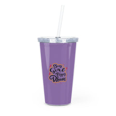 Big Girl Bigger Dream Plastic Tumbler with Straw Mug Printify 