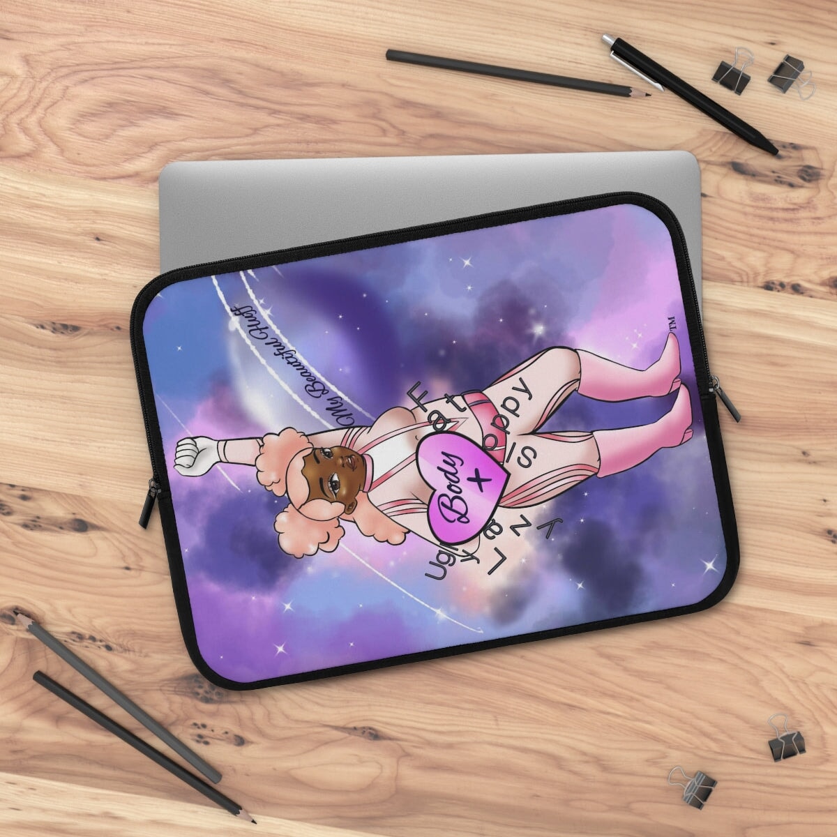 Body Positive Super Hero 13 inch Laptop Sleeve Laptop Sleeve Printify 