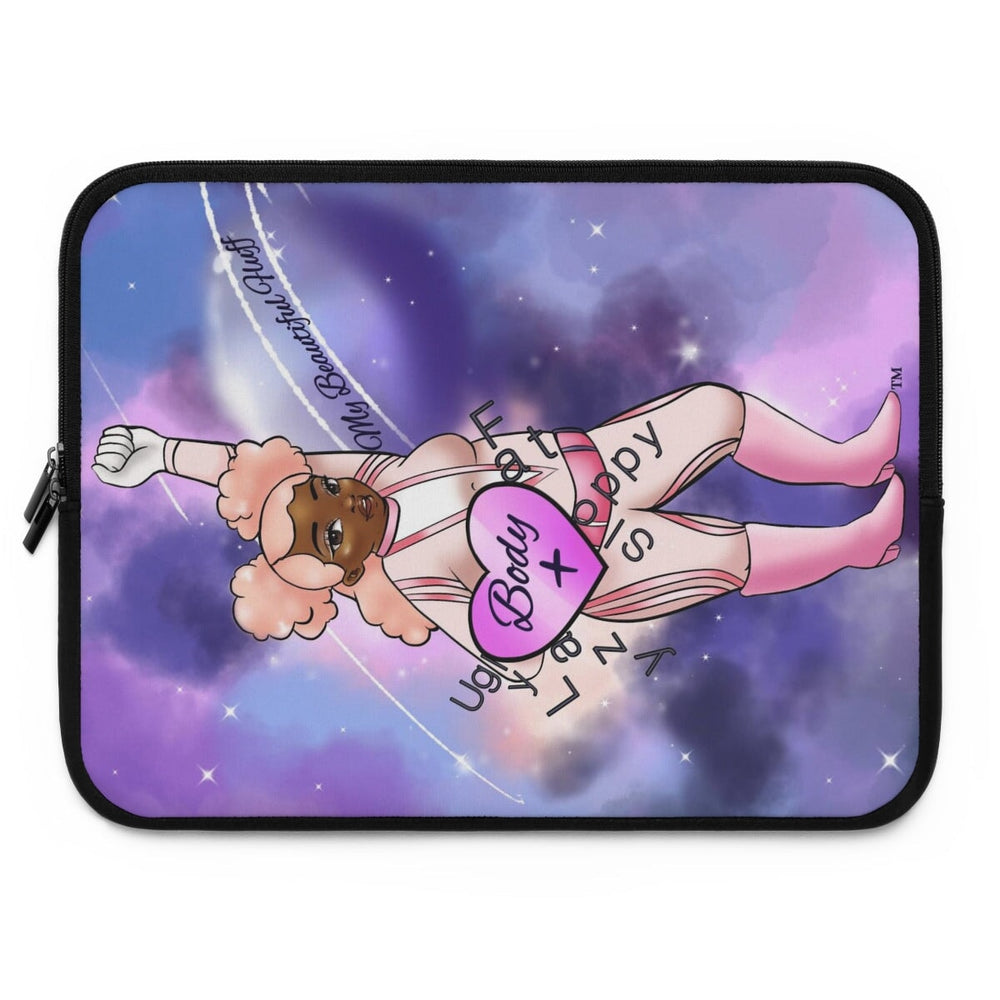 Body Positive Super Hero 13 inch Laptop Sleeve Laptop Sleeve Printify Black 15" 