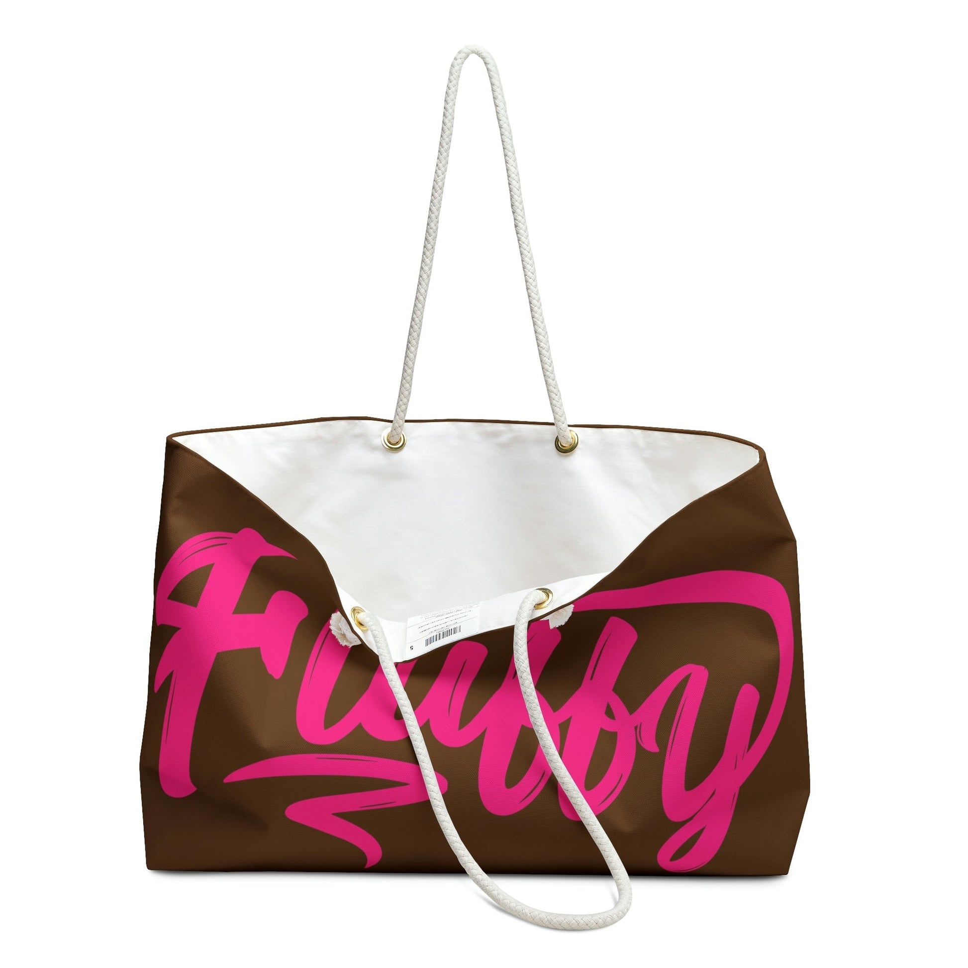 Chocolate and Pink Fluffy Weekender Bag Bags Printify 