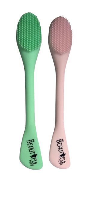 Dual Facial Cleansing Brush and Facial Mask Applicator Brush Tools My Beautiful Fluff 