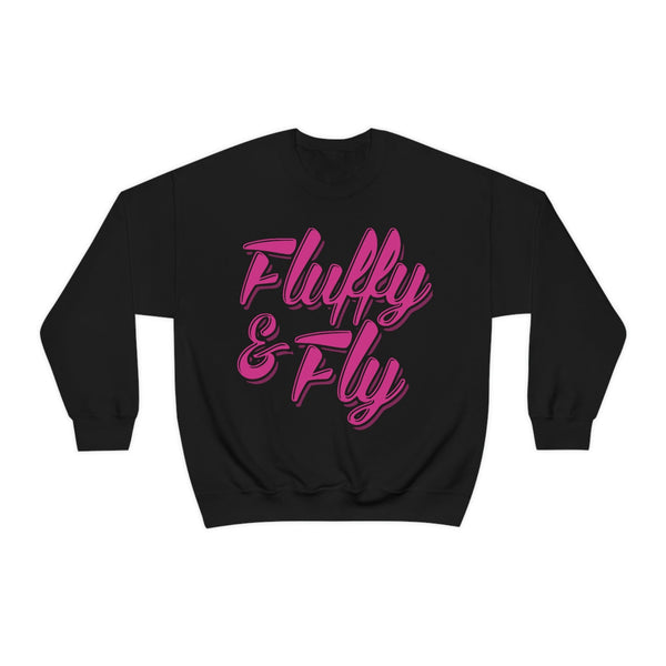 Fluffy & Fly Unisex Heavy Blend™ Crewneck Sweatshirt Sweatshirt Printify S Black 