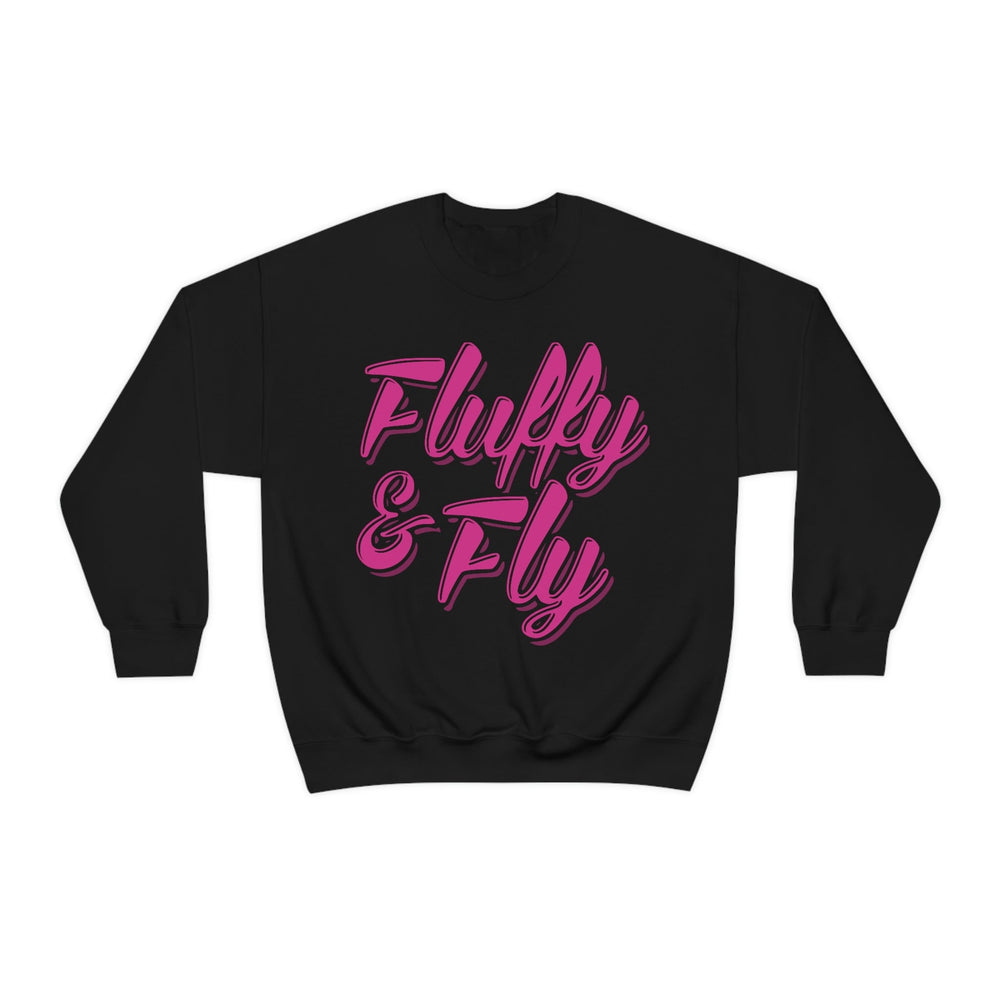 Fluffy & Fly Unisex Heavy Blend™ Crewneck Sweatshirt Sweatshirt Printify S Black 