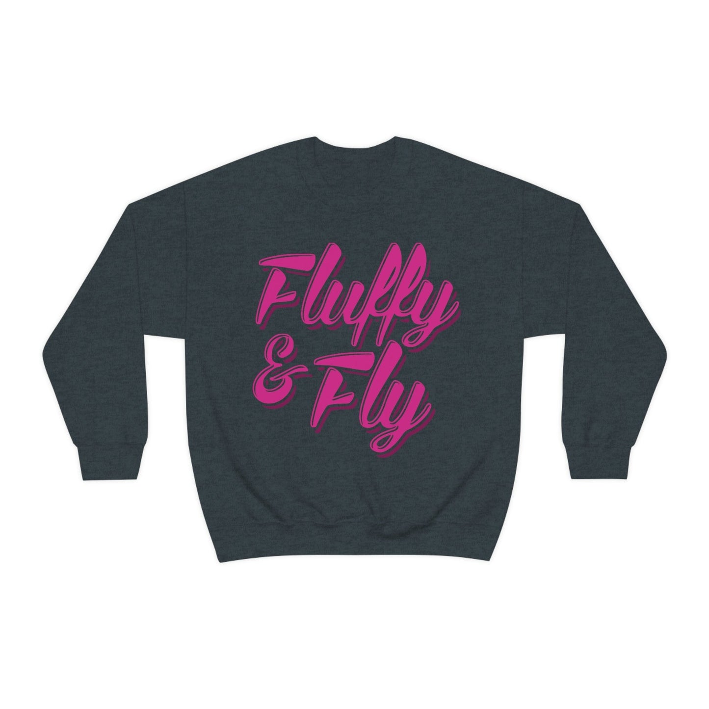 Fluffy & Fly Unisex Heavy Blend™ Crewneck Sweatshirt Sweatshirt Printify S Dark Heather 