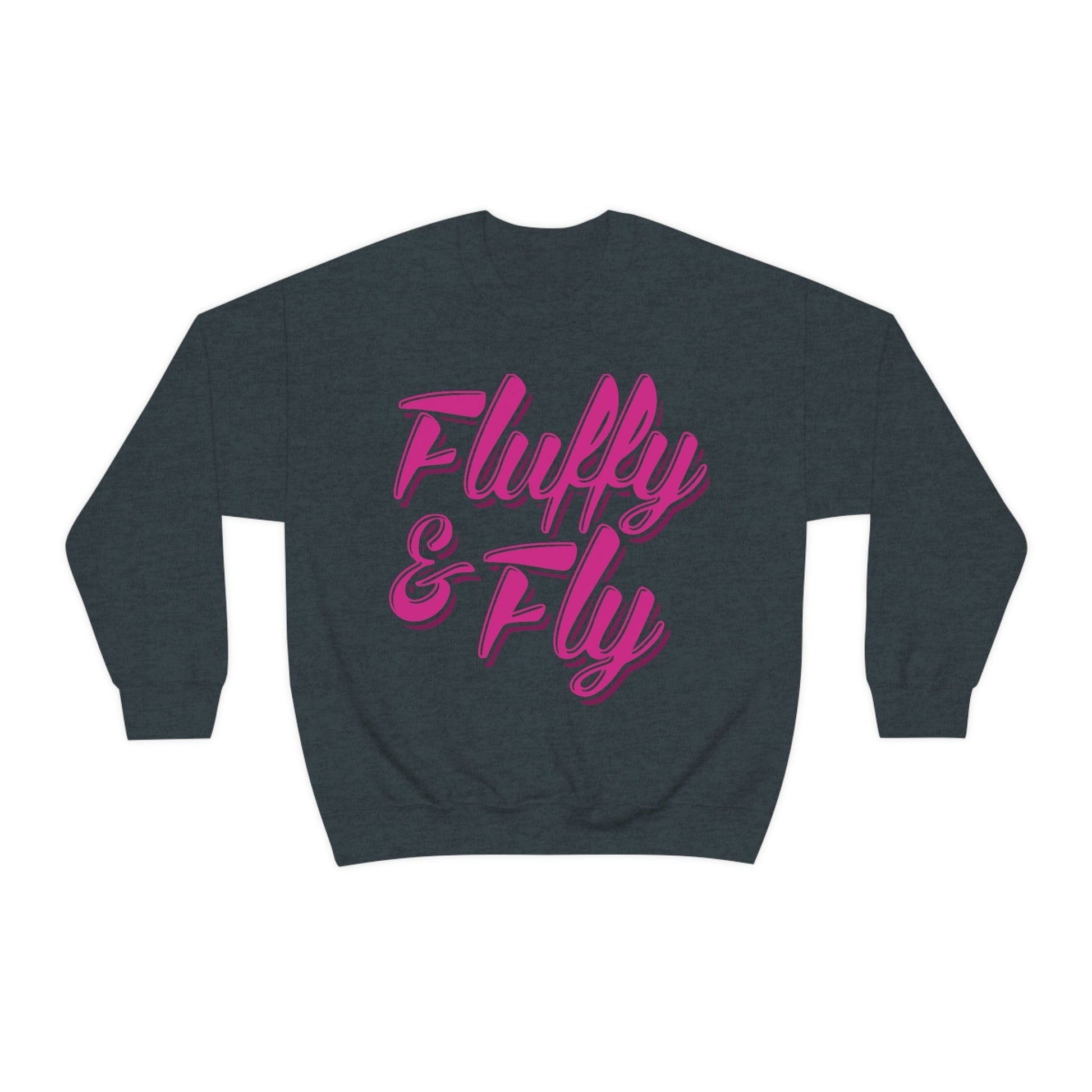 Fluffy & Fly Unisex Heavy Blend™ Crewneck Sweatshirt Sweatshirt Printify S Dark Heather 