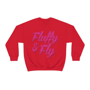 Fluffy & Fly Unisex Heavy Blend™ Crewneck Sweatshirt Sweatshirt Printify S Red 