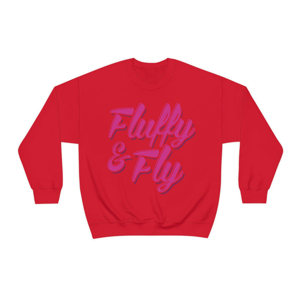 Fluffy & Fly Unisex Heavy Blend™ Crewneck Sweatshirt Sweatshirt Printify S Red 