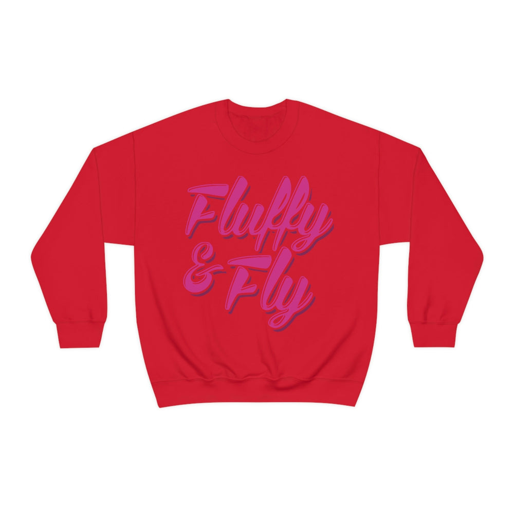 Fluffy & Fly Unisex Heavy Blend™ Crewneck Sweatshirt Sweatshirt Printify S Red 