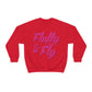 Fluffy & Fly Unisex Heavy Blend™ Crewneck Sweatshirt Sweatshirt Printify S Red 