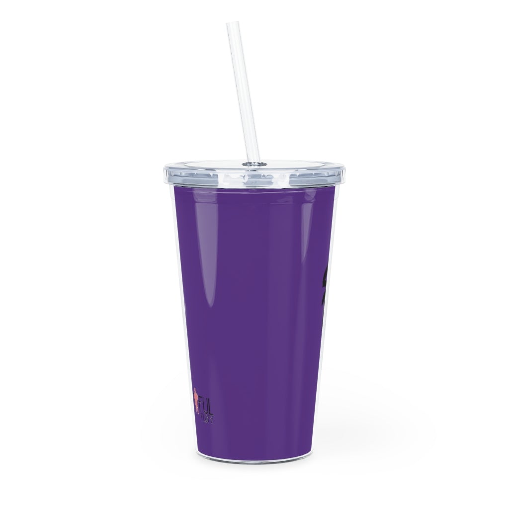 Fluffy Plastic Tumbler with Straw Mug Printify 