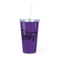 Fluffy Plastic Tumbler with Straw Mug Printify 