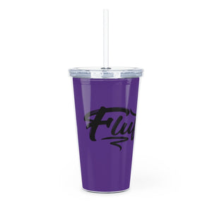Fluffy Plastic Tumbler with Straw Mug Printify 