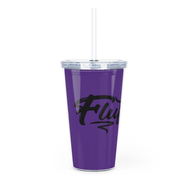 Fluffy Plastic Tumbler with Straw Mug Printify 