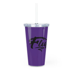 Fluffy Plastic Tumbler with Straw Mug Printify 