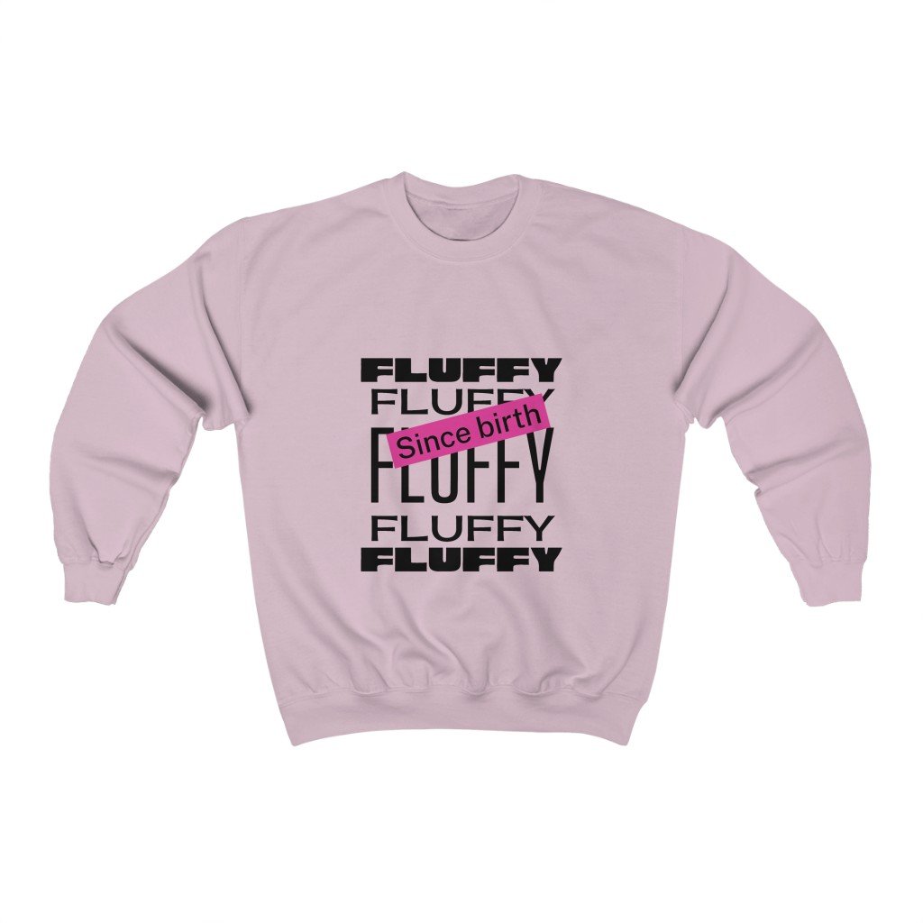 Fluffy Since Birth Unisex Heavy Blend™ Crewneck Sweatshirt Sweatshirt Printify Light Pink S 
