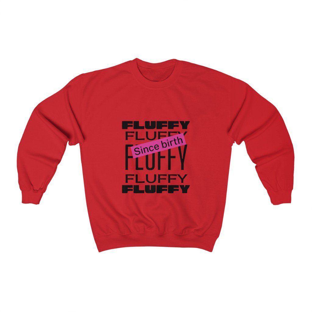Fluffy Since Birth Unisex Heavy Blend™ Crewneck Sweatshirt Sweatshirt Printify Red L 