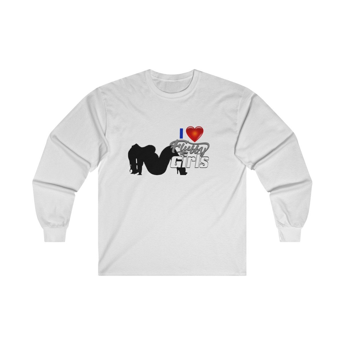 I Love Fluffy Girls Cotton Long Sleeve Tee Long-sleeve Printify L White 