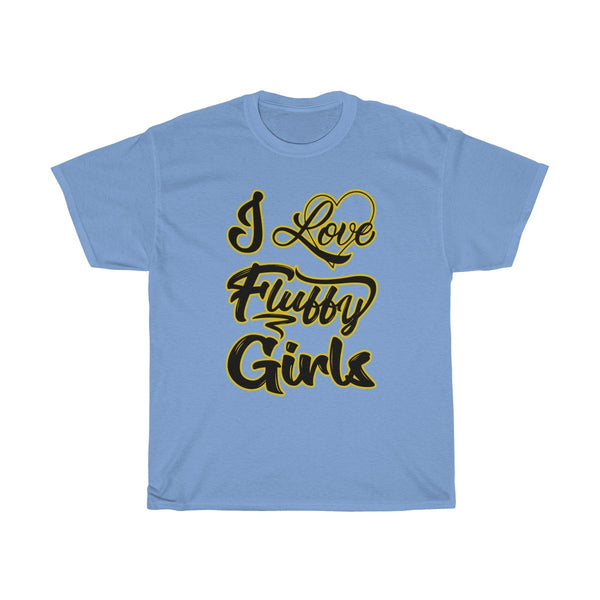 I love Fluffy Girls Men's M-5XL Heavy Cotton Tee T-Shirt Printify Carolina Blue M 