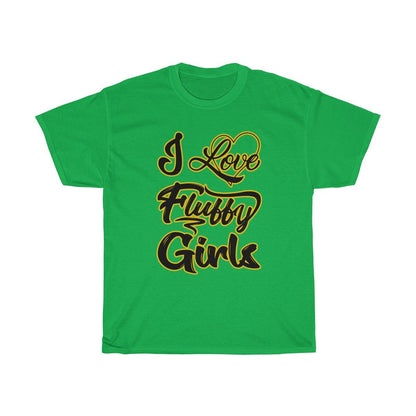 I love Fluffy Girls Men's M-5XL Heavy Cotton Tee T-Shirt Printify Irish Green M 