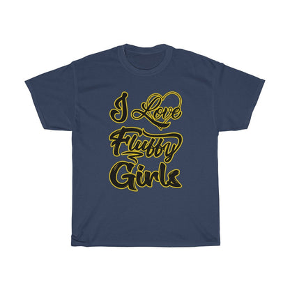 I love Fluffy Girls Men's M-5XL Heavy Cotton Tee T-Shirt Printify Navy M 