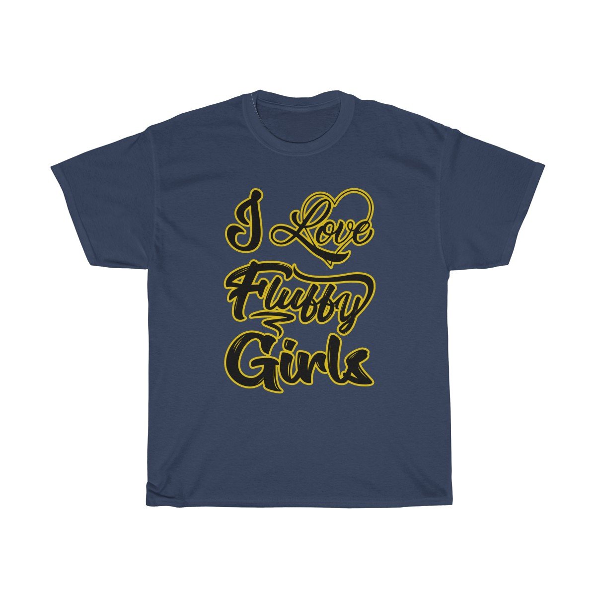 I love Fluffy Girls Men's M-5XL Heavy Cotton Tee T-Shirt Printify Navy M 
