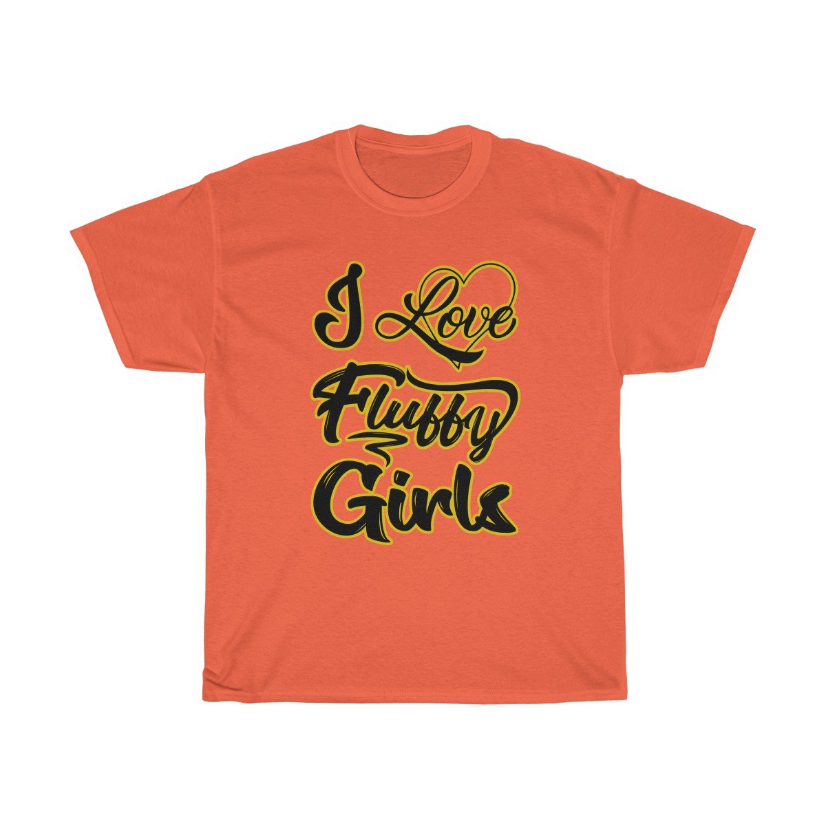 I love Fluffy Girls Men's M-5XL Heavy Cotton Tee T-Shirt Printify Orange M 