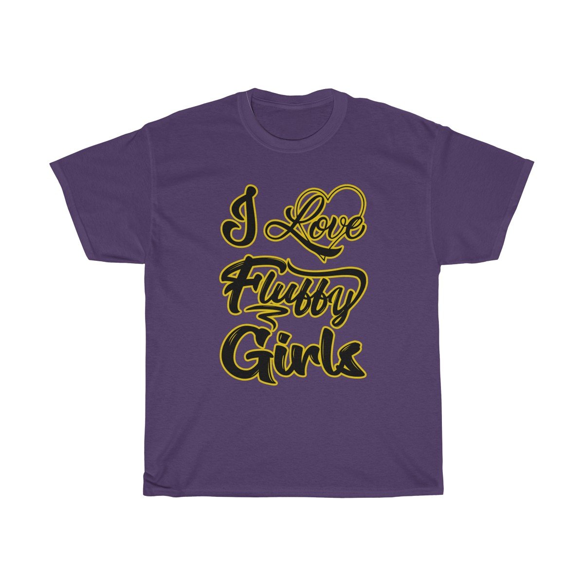I love Fluffy Girls Men's M-5XL Heavy Cotton Tee T-Shirt Printify Purple M 