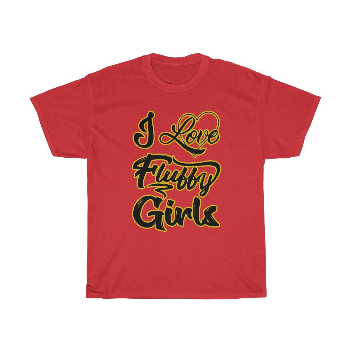 I love Fluffy Girls Men's M-5XL Heavy Cotton Tee T-Shirt Printify Red M 