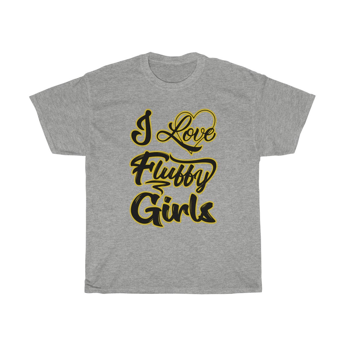 I love Fluffy Girls Men's M-5XL Heavy Cotton Tee T-Shirt Printify Sport Grey M 