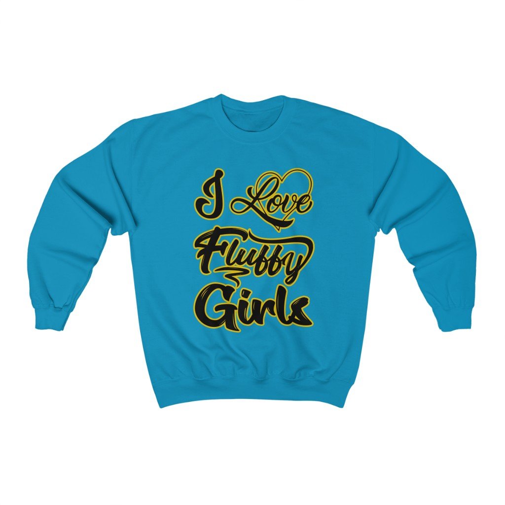 I Love Fluffy Girls Small-5xL Unisex Heavy Blend™ Crewneck Sweatshirt Sweatshirt Printify Antique Sapphire 5XL 