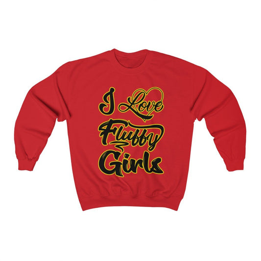 I love Fluffy Girls Unisex Heavy Blend™ Crewneck Sweatshirt Sweatshirt Printify L Red 