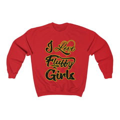 I love Fluffy Girls Unisex Heavy Blend™ Crewneck Sweatshirt Sweatshirt Printify L Red 